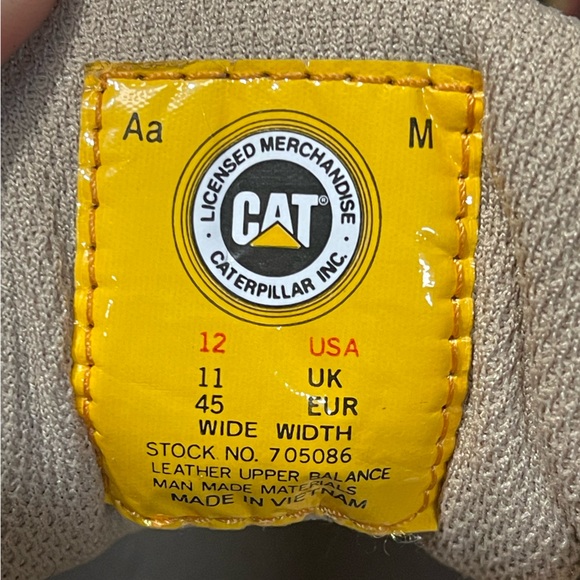 CATERPILLAR CAT TAN MENS LACE UP SNEAKERS MENS SIZE 12 WIDE EXCELLENT CONDITION - Picture 5 of 8